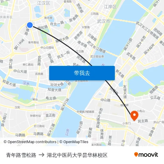 青年路雪松路 to 湖北中医药大学昙华林校区 map