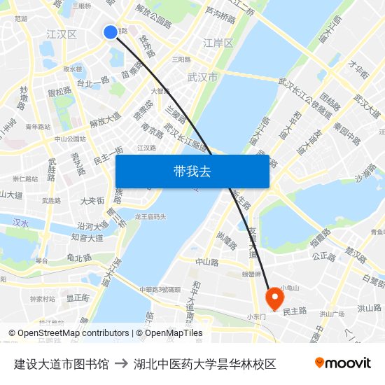 建设大道市图书馆 to 湖北中医药大学昙华林校区 map