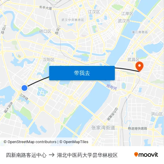 四新南路客运中心 to 湖北中医药大学昙华林校区 map