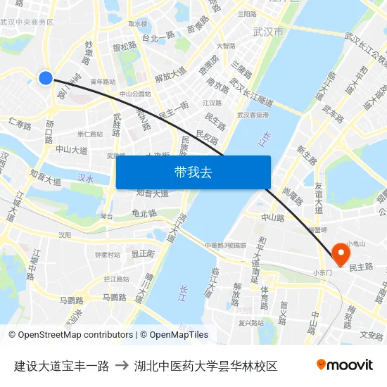 建设大道宝丰一路 to 湖北中医药大学昙华林校区 map