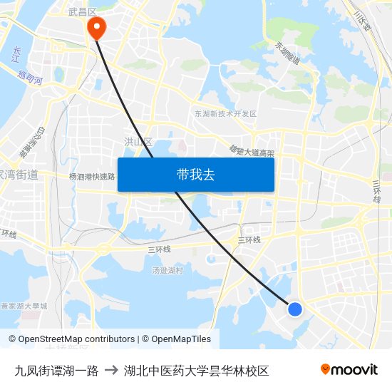 九凤街谭湖一路 to 湖北中医药大学昙华林校区 map