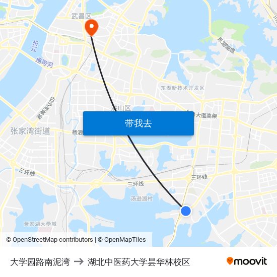 大学园路南泥湾 to 湖北中医药大学昙华林校区 map