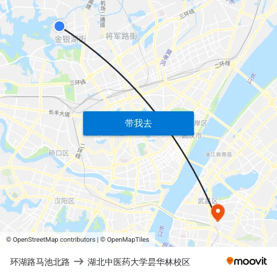 环湖路马池北路 to 湖北中医药大学昙华林校区 map