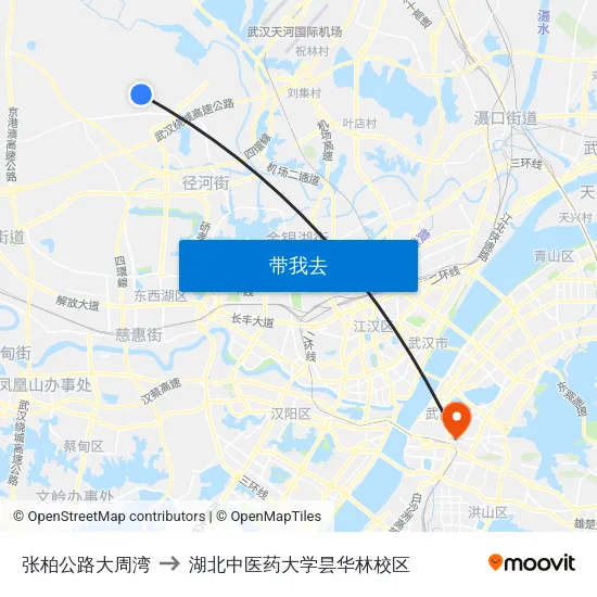 张柏公路大周湾 to 湖北中医药大学昙华林校区 map