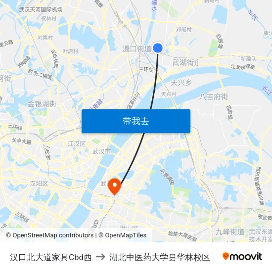 汉口北大道家具Cbd西 to 湖北中医药大学昙华林校区 map