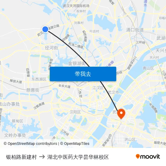 银柏路新建村 to 湖北中医药大学昙华林校区 map