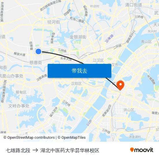 七雄路北段 to 湖北中医药大学昙华林校区 map