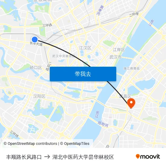 丰顺路长风路口 to 湖北中医药大学昙华林校区 map