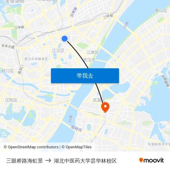 三眼桥路海虹景 to 湖北中医药大学昙华林校区 map