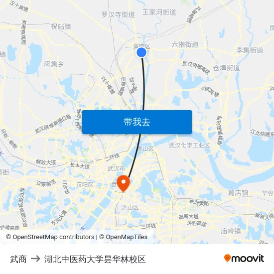 武商 to 湖北中医药大学昙华林校区 map