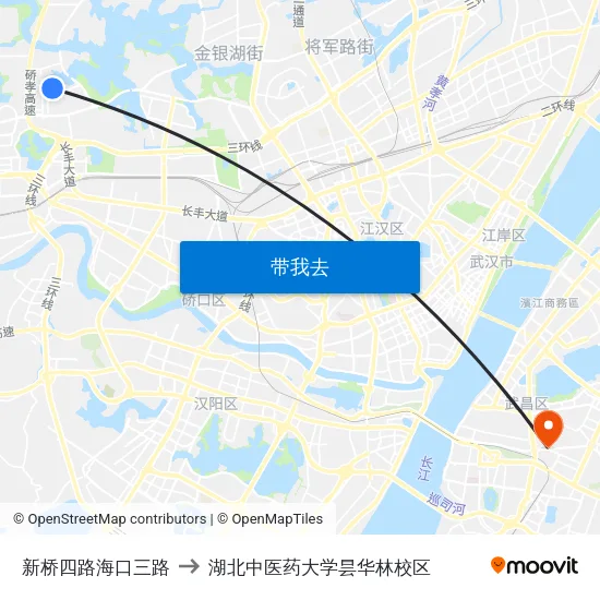 新桥四路海口三路 to 湖北中医药大学昙华林校区 map