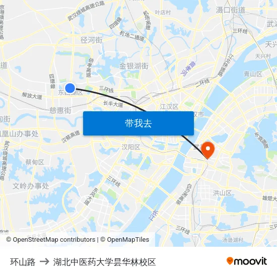环山路 to 湖北中医药大学昙华林校区 map