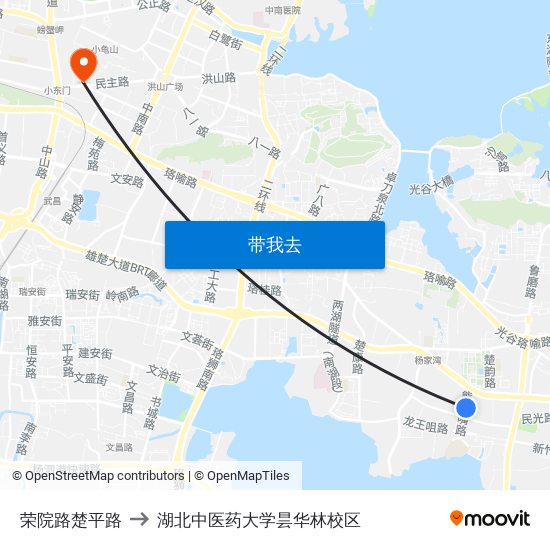 荣院路楚平路 to 湖北中医药大学昙华林校区 map