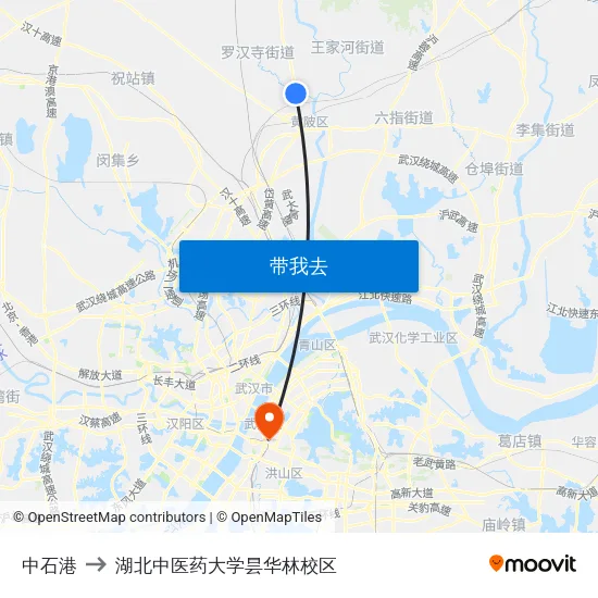 中石港 to 湖北中医药大学昙华林校区 map