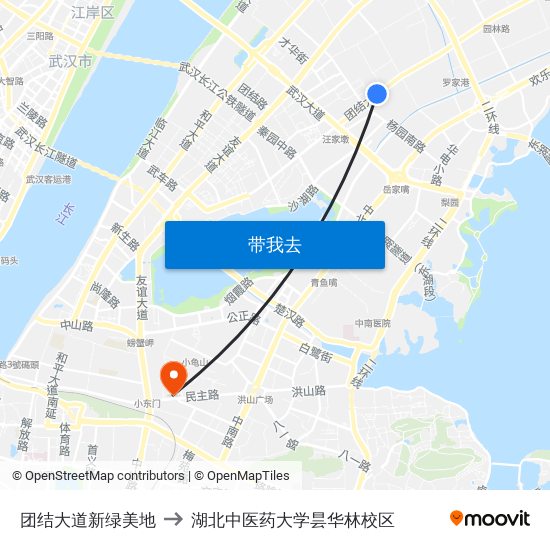 团结大道新绿美地 to 湖北中医药大学昙华林校区 map