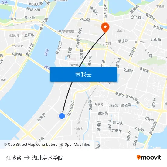 江盛路 to 湖北美术学院 map