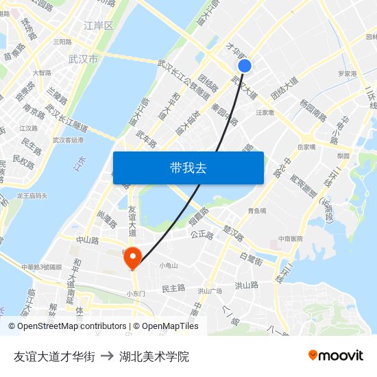 友谊大道才华街 to 湖北美术学院 map