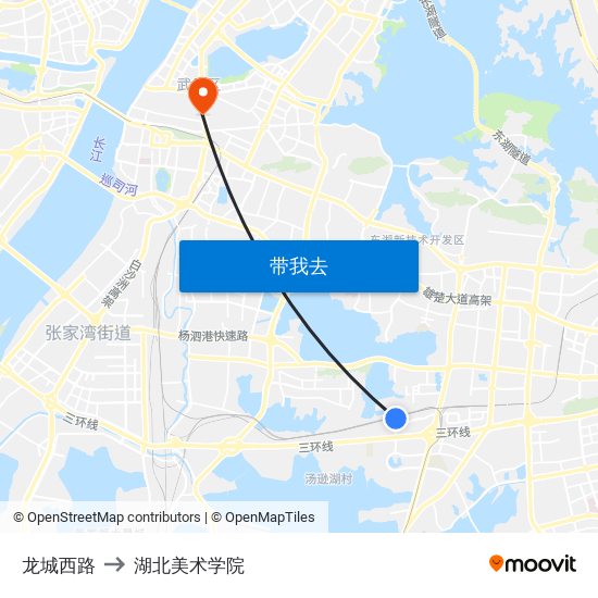 龙城西路 to 湖北美术学院 map