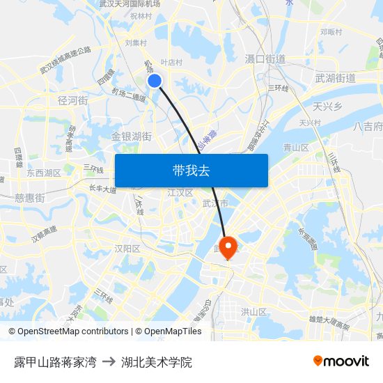 露甲山路蒋家湾 to 湖北美术学院 map