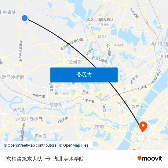 东柏路旭东大队 to 湖北美术学院 map
