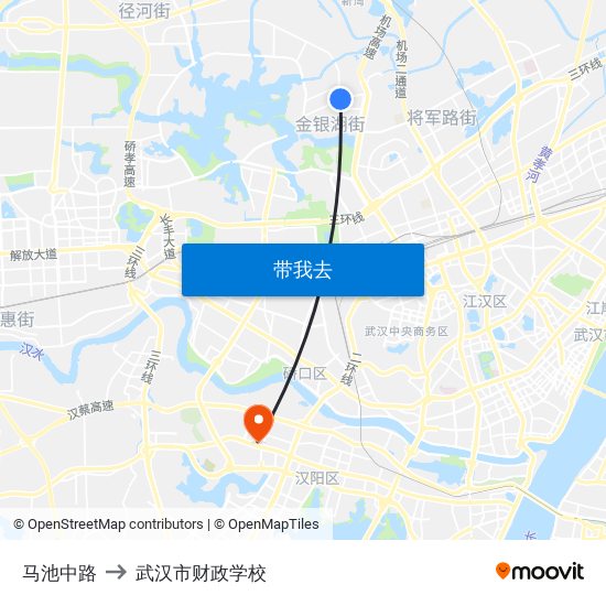 马池中路 to 武汉市财政学校 map