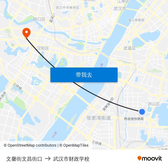 文馨街文昌街口 to 武汉市财政学校 map