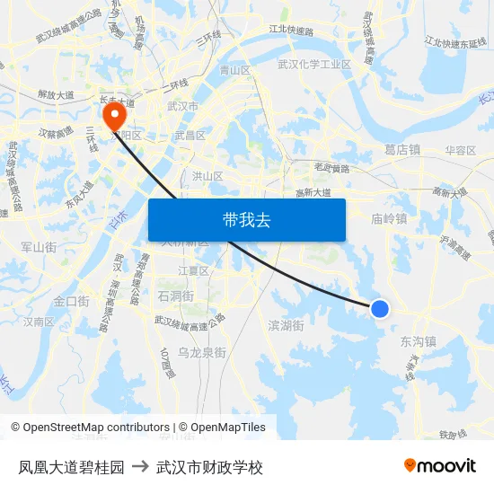 凤凰大道碧桂园 to 武汉市财政学校 map