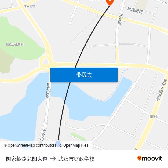 陶家岭路龙阳大道 to 武汉市财政学校 map