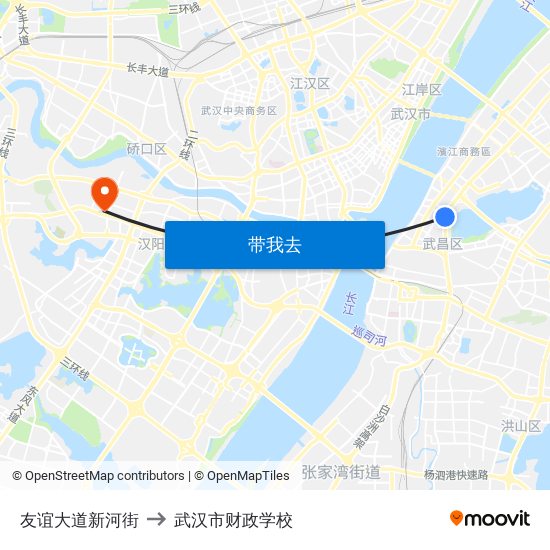 友谊大道新河街 to 武汉市财政学校 map