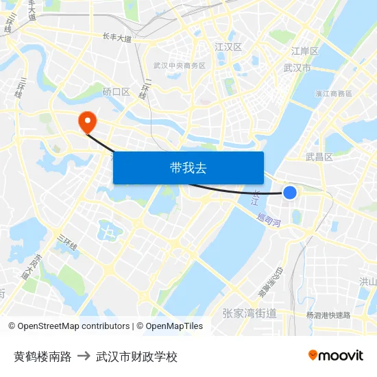 黄鹤楼南路 to 武汉市财政学校 map