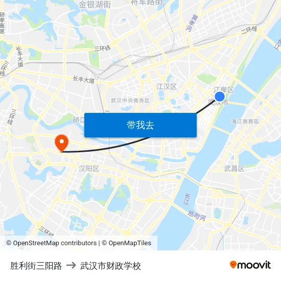胜利街三阳路 to 武汉市财政学校 map