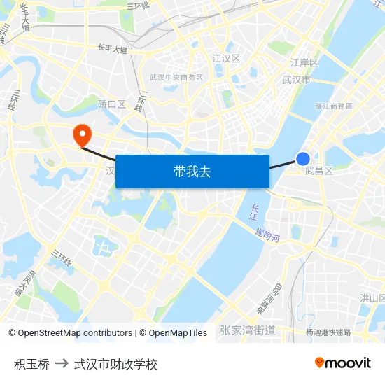 积玉桥 to 武汉市财政学校 map