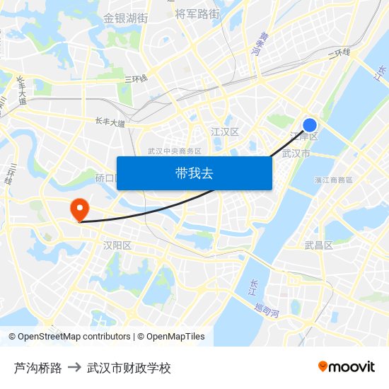 芦沟桥路 to 武汉市财政学校 map