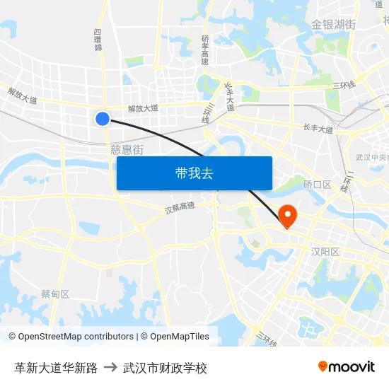 革新大道华新路 to 武汉市财政学校 map