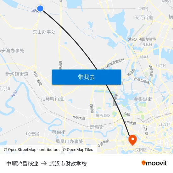 中顺鸿昌纸业 to 武汉市财政学校 map