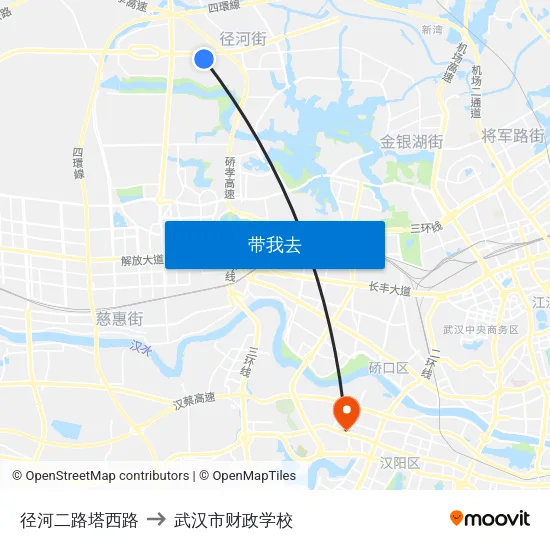 径河二路塔西路 to 武汉市财政学校 map
