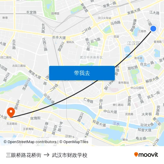 三眼桥路花桥街 to 武汉市财政学校 map