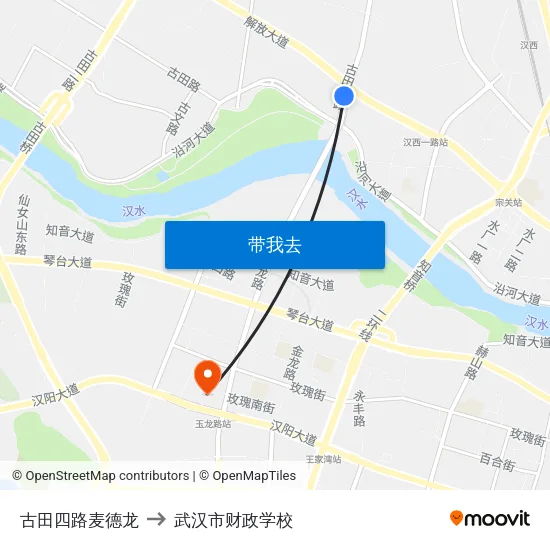 古田四路麦德龙 to 武汉市财政学校 map