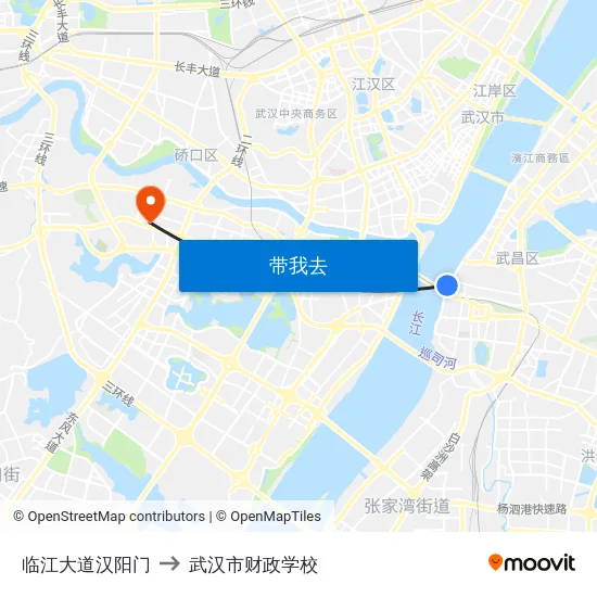临江大道汉阳门 to 武汉市财政学校 map
