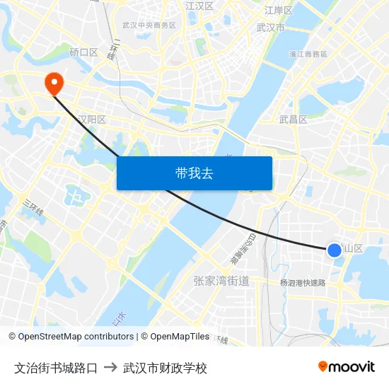 文治街书城路口 to 武汉市财政学校 map