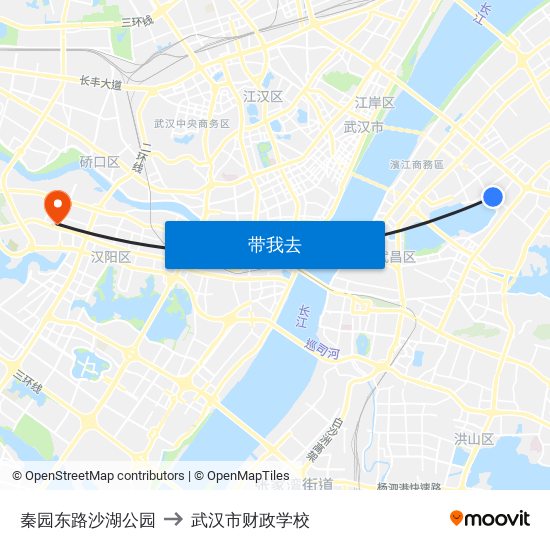 秦园东路沙湖公园 to 武汉市财政学校 map