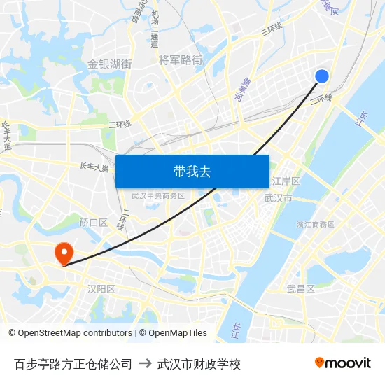 百步亭路方正仓储公司 to 武汉市财政学校 map
