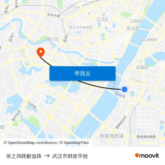 张之洞路解放路 to 武汉市财政学校 map