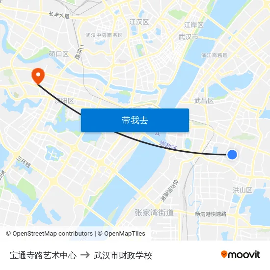 宝通寺路艺术中心 to 武汉市财政学校 map
