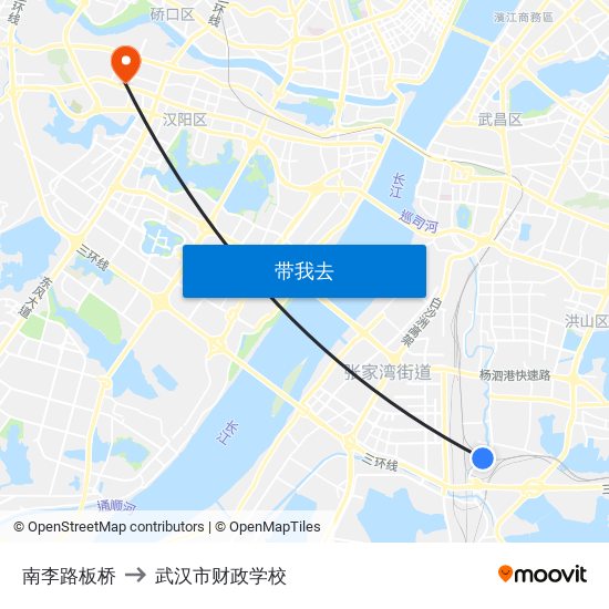 南李路板桥 to 武汉市财政学校 map