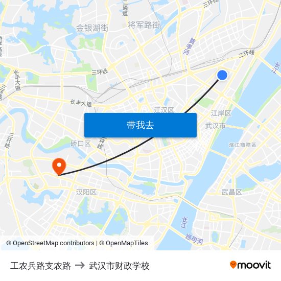 工农兵路支农路 to 武汉市财政学校 map