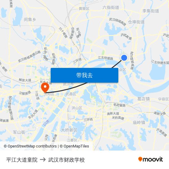 平江大道童院 to 武汉市财政学校 map