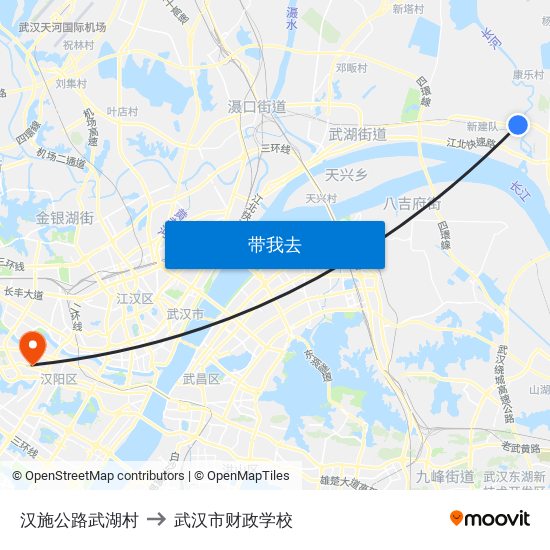 汉施公路武湖村 to 武汉市财政学校 map
