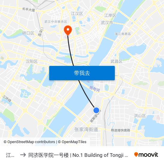 江盛路 to 同济医学院一号楼 | No.1 Building of Tongji Medical College map
