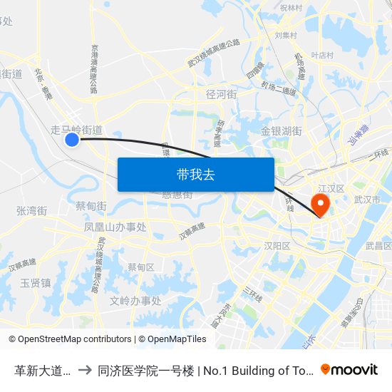 革新大道新径路 to 同济医学院一号楼 | No.1 Building of Tongji Medical College map